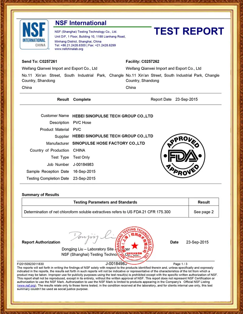 Informe de prueba NSF
