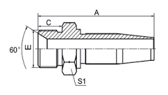 12618-R5 BSPP MALE 60°CONE SEAT REUSABLE FITTING -12618R5