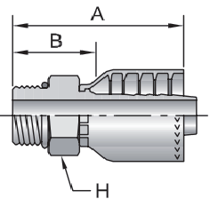 16012F Filettatura dritta SAE maschio con O-ring - Rigido