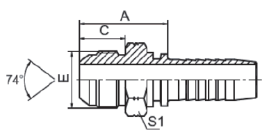16711 JIC MASCHIO 74 °Cono / ISO 8434-2 / SAE J514-16711
