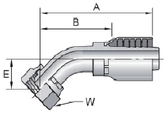 20141F DİŞİ DÖNER METRİK MULTISEAL 45° DİRSEK - HAFİF SERİ / ISO 8434-1