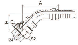 20541 45°METRİK DİŞİ 24°KONİ O-RİNG HT /ISO12151-2/DIN 3865 - 20541