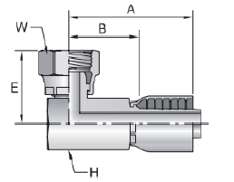 22691K-F FEMALE BSP PARALLEL PIPE 60° CONE BLOCK TYPE 90° ELBOW / COMPACT
