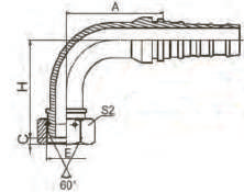 22693 90° BSP FEMALE 60° CONE O-RING-22693W