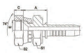 26711D-SM JIC FEMMINA 74 °Cono SAET Doppio Esagono / SAE J514 - 26711D-SM