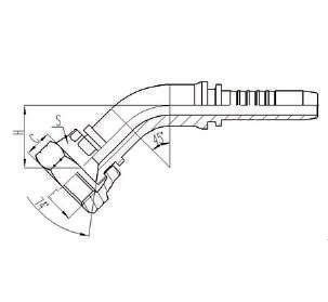 26741 FEMMINA 45°JIC 74 °Cono SAET / SAE J514 - 26741