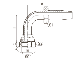 27898D-R5 90° SAE FEMMINA 90° CONO SEDE RACCORDO RIUTILIZZABILE 27898R5