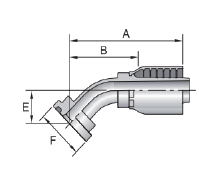 87341F CODICE FLANGIA 61 - SAE 3000SPI GOMITO 45° / ISO 12151-3 - E45S - L (1 Pezzo: ISO 12151-3 - E45M - L)