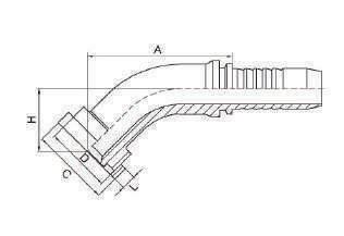 87641 Flangia SAE 45° 6000 PSI / Flangia Codice 62 45° piegata / ISO 12151-3/ SAE J516 - 87641