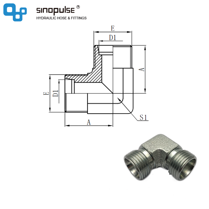 1D9 Metric Male 24°H.T. (90°Elbows)